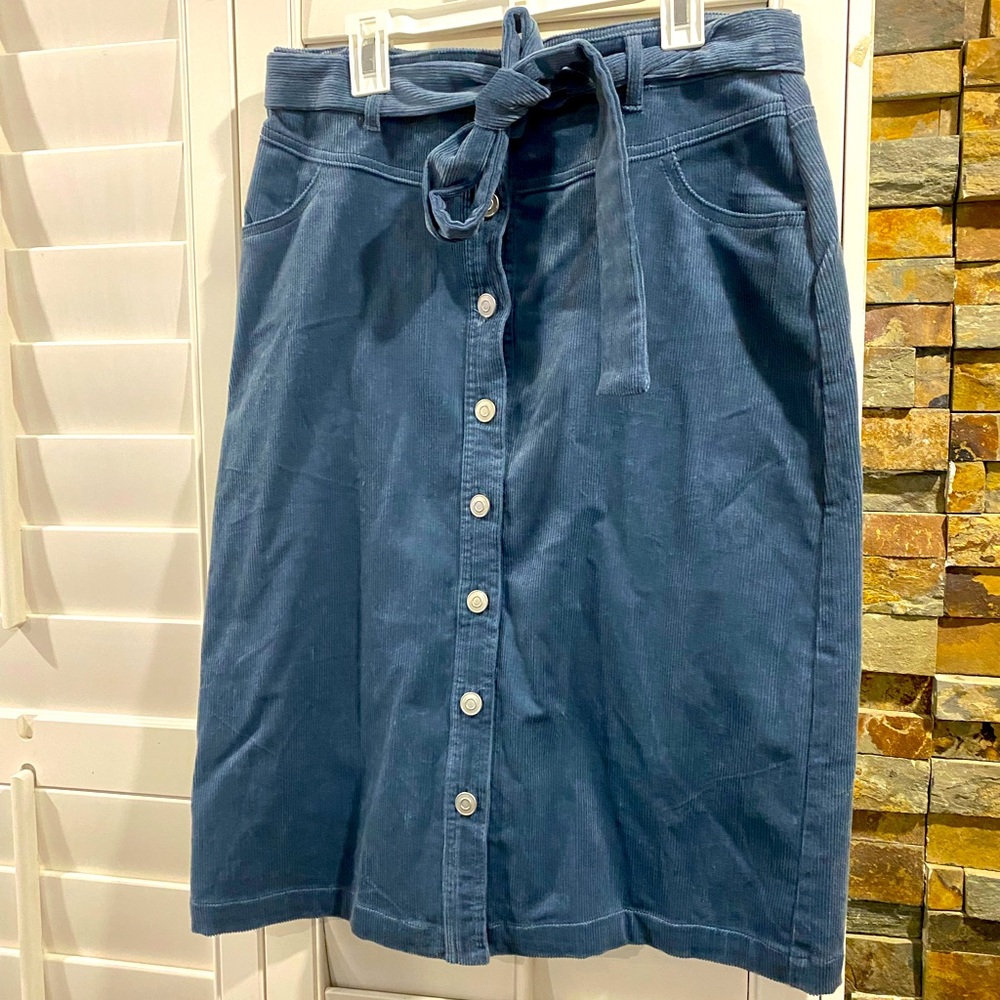 Corduroy light blue skirt - resembles a Jean skirt, but much more comfortable.